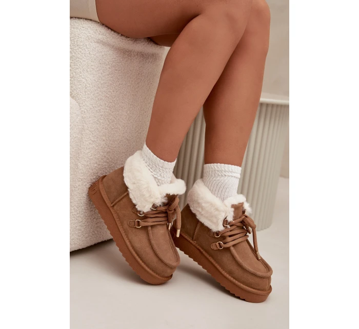 Dámské sněhule D.Franklin z přírodního semiše – camel Dámské sněhule D.Franklin z přírodního semiše – camel