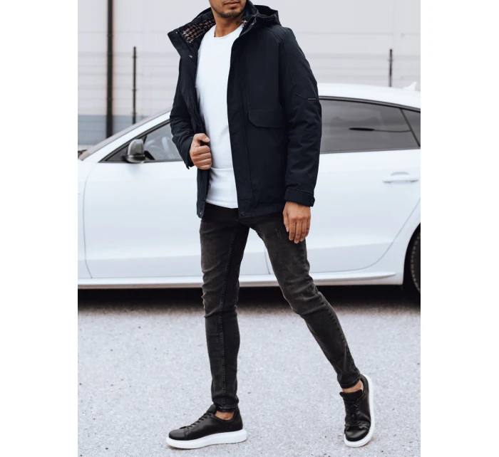 Pánská zimní bunda s kapucí tmavě modrá FashionStreet TX4907