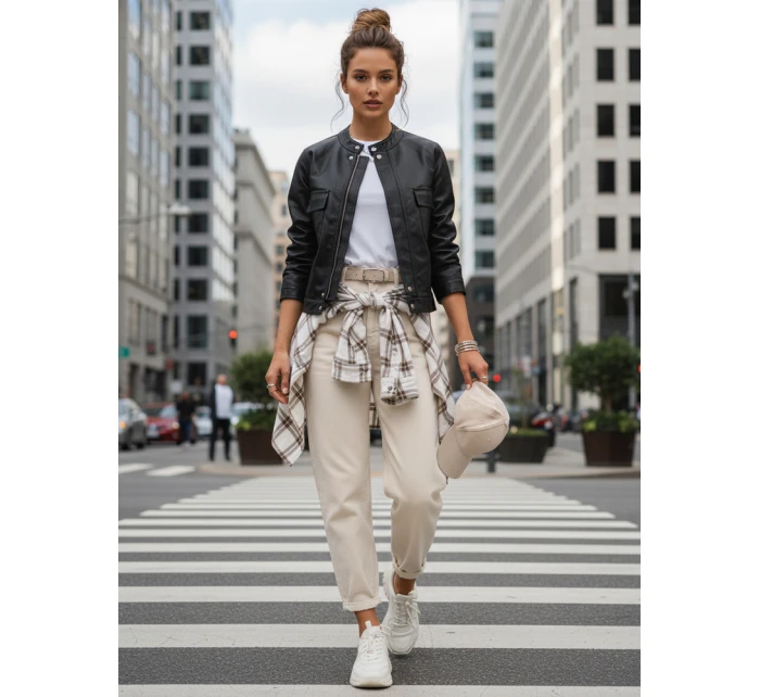 Dámská kožená bunda černá FashionStreet TY5539 Dámská kožená bunda černá FashionStreet TY5539