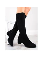 Dámské černé boty na podpatku Sergio Leone