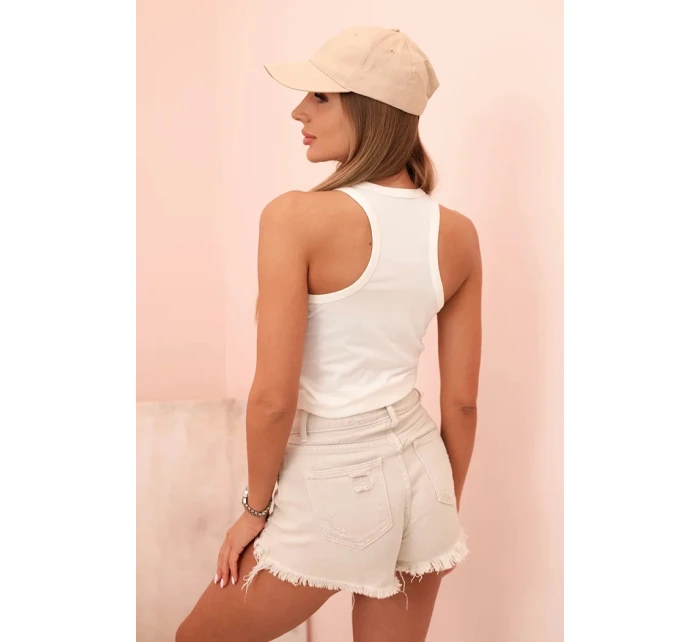 Dámská tílko z bavlny s kulatým výstřihem ecru Dámská tílko z bavlny s kulatým výstřihem ecru