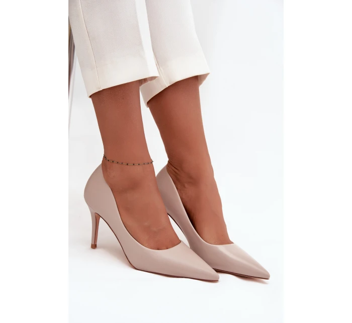 Dámské lodičky z eko kůže béžové model 21711389 - Boto