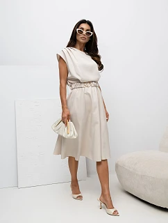 Sukienka MI SK  jasny beżowy model 22123726 - FPrice