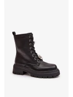 Dámské Workery Kotníkové Boty z Eko Kůže s Odznaky Černé Kristines Dámské Workery Kotníkové Boty z Eko Kůže s Odznaky Černé Kristines