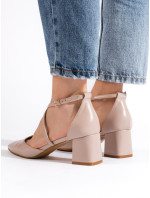 Trendy  sandály dámské hnědé na širokém podpatku