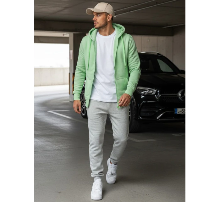 Pánská mikina s kapucí mint FashionStreet BX5230