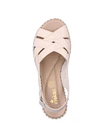Kožené pohodlné sandály Rieker W RKR682 beige