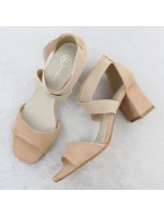Dámské sandály na podpatku béžové Filippo DS6920