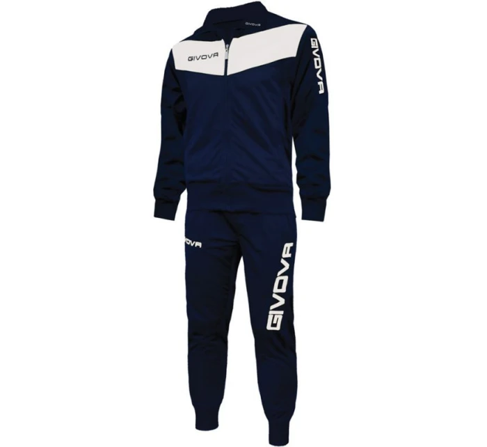 Unisex tepláková souprava Givova Visa v tmavě modré a bílé barvě 0403