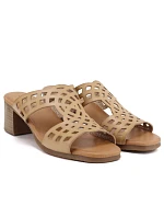 Dámské vestavěné ažurové sandály béžové Sabatina