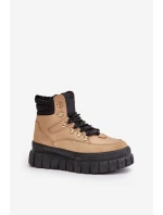 Dámské Zateplené Kotníkové Boty Na Platformě Hnědé model 21673106 - EVENTO