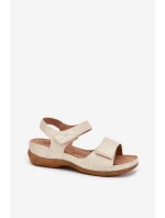 Pohodlné dámské sandály na suchý zip zlaté Iphiope Pohodlné dámské sandály na suchý zip zlaté Iphiope