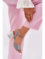 Dámské sandály na podpatku Vinceza 20275 šedé