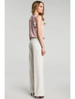 model 18001806 Kalhoty se širokými nohavicemi barva ecru - Moe