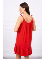 Červené šaty s tenkými ramínky