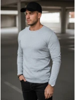 Pánské šedé tričko s dlouhým rukávem model 21994116 - Dstreet Pánské šedé tričko s dlouhým rukávem model 21994116 - Dstreet