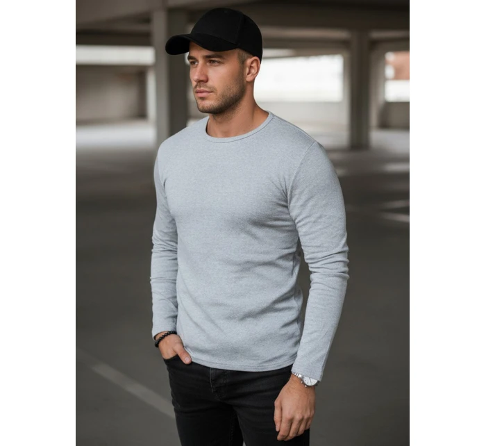 Pánské šedé tričko s dlouhým rukávem model 21994116 - Dstreet Pánské šedé tričko s dlouhým rukávem model 21994116 - Dstreet