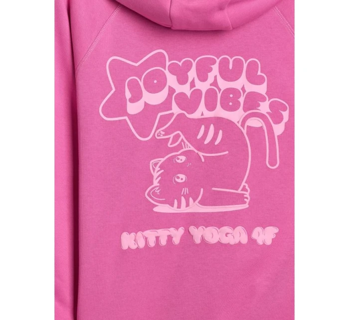 Dívčí nepruhovaná mikina s kapucí 4F 4FJRAW25TSWSF2439-54S