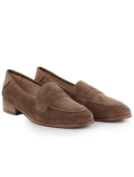 Ažurové semišové boty lord hnědé Potocki SZ12585 Ažurové semišové boty lord hnědé Potocki SZ12585