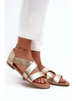 Kožené sandály se šněrováním Zlatá model 21657952 - EVENTO Kožené sandály se šněrováním Zlatá model 21657952 - EVENTO