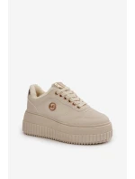 Sneakersy Dámské Sportovní Boty Zateplené Na Masivní Podešvi Béžové Ardiela Sneakersy Dámské Sportovní Boty Zateplené Na Masivní Podešvi Béžové Ardiela