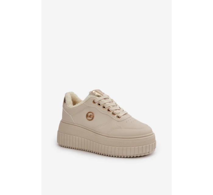 Sneakersy Dámské Sportovní Boty Zateplené Na Masivní Podešvi Béžové Ardiela Sneakersy Dámské Sportovní Boty Zateplené Na Masivní Podešvi Béžové Ardiela