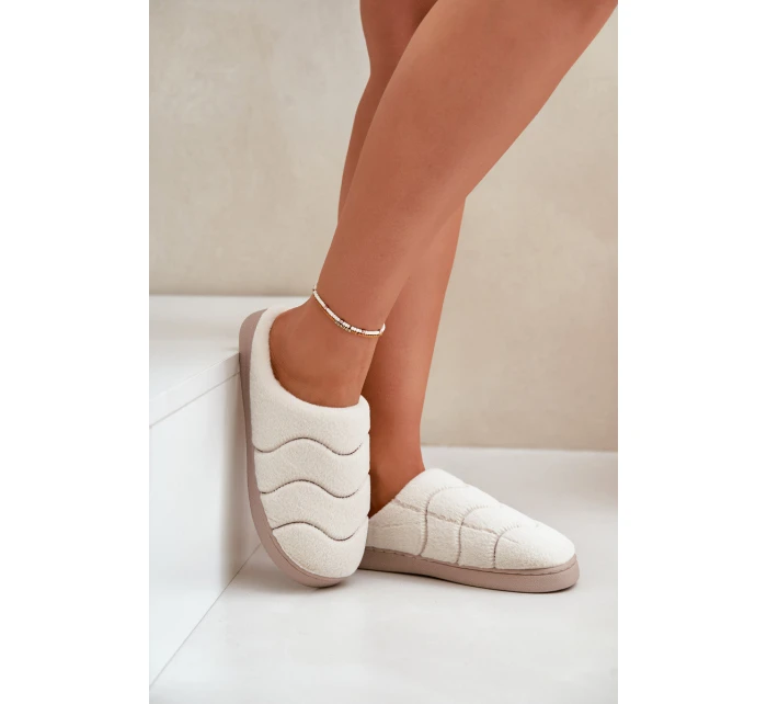 Kožené Teplé Pantofle Dámské Béžové model 21677604 - Boto