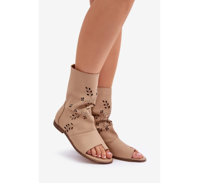 Zazoo Dámské Kožené Sandály S Na Béžové model 21682075 - Boto Zazoo Dámské Kožené Sandály S Na Béžové model 21682075 - Boto