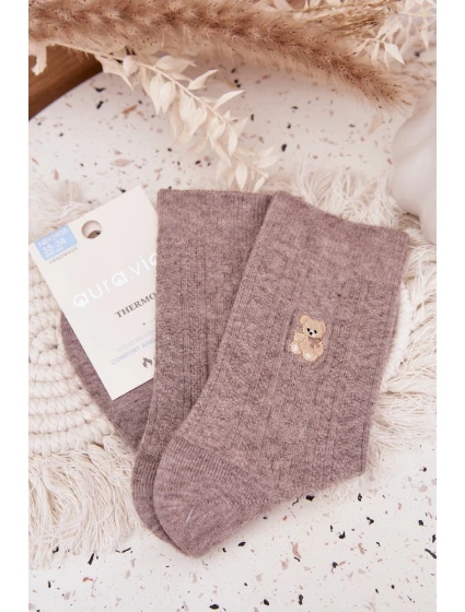 Teplé Dámské Ponožky S  Tmavě Béžové model 21786844 - Aura.via