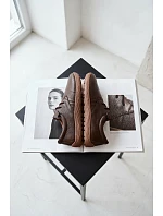 Kožené dámské polobotky Barefoot model 22074657 Čokoládové - Zazoo Kožené dámské polobotky Barefoot model 22074657 Čokoládové - Zazoo