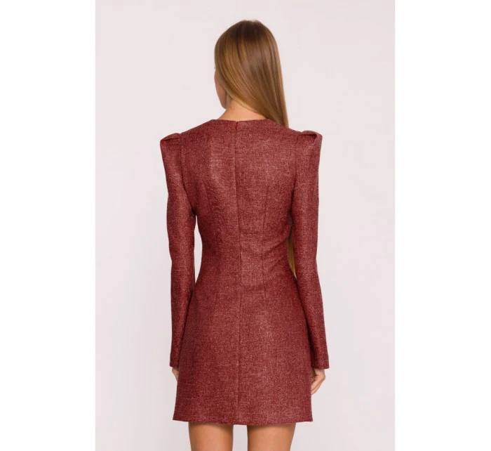 šaty s výstřihem do V bordó model 21295864 - Moe šaty s výstřihem do V bordó model 21295864 - Moe