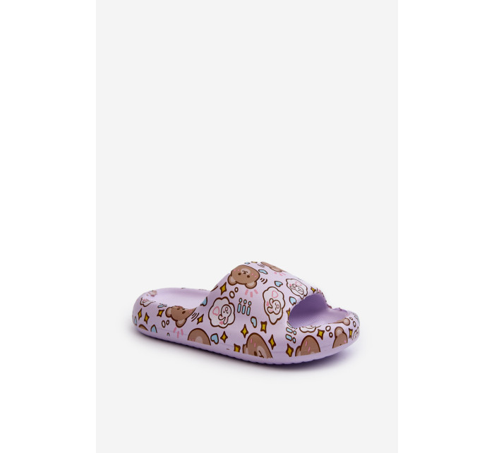 Dětské lehké pantofle s fialovými medvídky značky Evitrapa