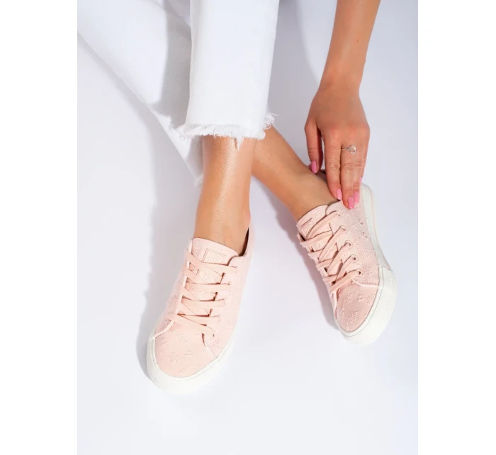 Trendy tenisky růžové dámské bez podpatku Trendy tenisky růžové dámské bez podpatku