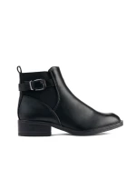 Luxusní kotníčkové boty dámské černé na plochém podpatku Luxusní kotníčkové boty dámské černé na plochém podpatku