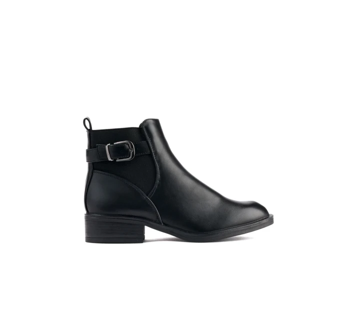 Luxusní kotníčkové boty dámské černé na plochém podpatku Luxusní kotníčkové boty dámské černé na plochém podpatku