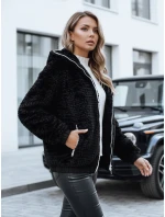 Dámská kožešinová bunda s kapucí černá FashionStreet TY5271 Dámská kožešinová bunda s kapucí černá FashionStreet TY5271