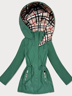 Dámská zelená kostkovaná bunda Goodlookin (KK60411-2#)