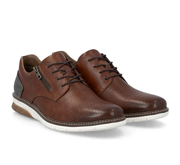 Pánské pohodlné hnědé kožené polobotky Rieker 14412-24