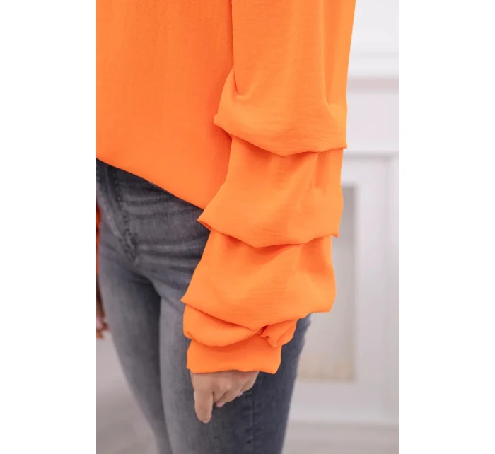 Španělská halenka s ozdobnými rukávy pomeranč
