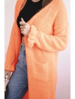 Dámský kardigan s vlnou v  růžový model 21402220 - K-Fashion