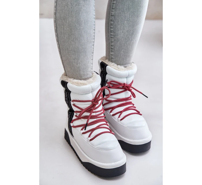 Dámské sněhule na tlusté podrážce veganské D.Franklin DFSH371007 bílé