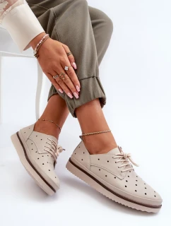 Bílé dámské kožené polobotky model 21655704 - S.Barski