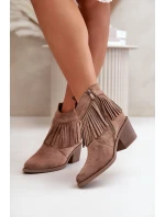 Dámské Kožené Boty Na Zip Eko Hnědé model 21668209 - S.Barski