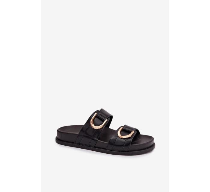 Eko Kožené Dámské Pantofle S Pásky Černé model 21960911 - Boto