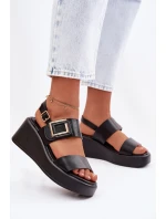 Dámské sandály na platformě s ozdobným detailem Černé model 22037679 - Boto