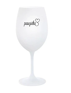 PAUZIČKA - bílá sklenice na víno 350 ml