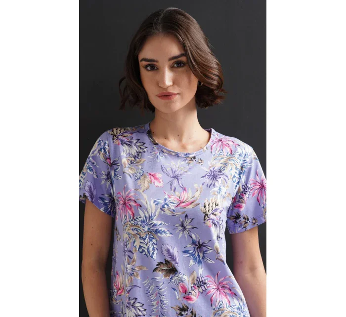 Dámská noční košile s krátkým rukávem model 19902956 - Vienetta Dámská noční košile s krátkým rukávem model 19902956 - Vienetta