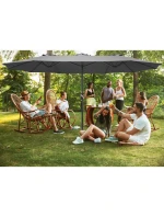 ZAHRADNÍ PARASOL XXXL 2,7x4,6 m ŠEDÝ SASKA GARDEN