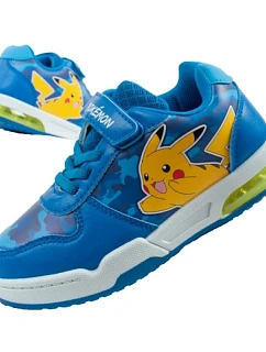 Leomil dětská sportovní obuv Pokemon lehké tenisky na suchý zip LED modrá