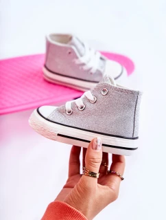 Dětské vysoké tenisky stříbrný Catrina